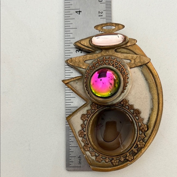 80s Vintage Multicolor Stone Brooch large size - Picture 12 of 13